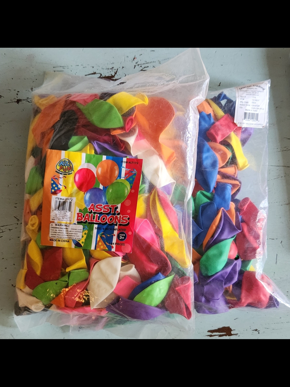 Two Packs Of Assorted Balloons 9 Inch Party Supplies (pack of 144)
